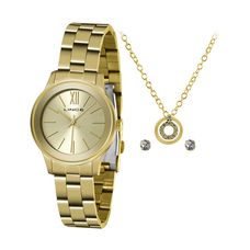Kit Relógio Lince Feminino Dourado LRGH155L KZ59C3KX