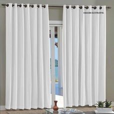 Cortina Pratika 240x160cm Lisa Slim Branco - Bella Janela
