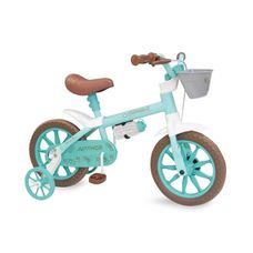 Bicicleta Infantil Aro 12 com Rodinhas Antonella Baby Verde 2 Nathor Bike