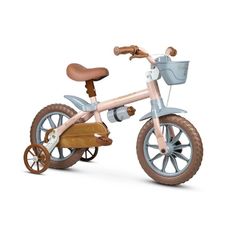 Bicicleta Infantil Aro 12 com Rodinhas Antonella Baby Rosa Nathor Bike