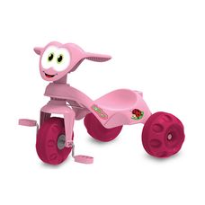 Triciclo Zootico Passeio e Pedal Rosa - Bandeirante