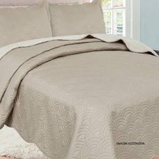 Kit Colcha Queen 3 Peças Lisa Ultrassonic Duda Caqui Sultan