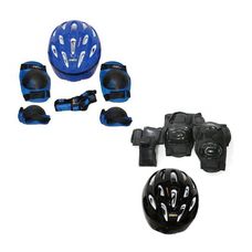 Kit Proteção Radical Com Capacete Tamanho P Preto-Azul - Bel Fix