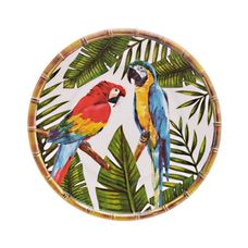 Prato Raso Melamina Passaros Branco 27cm Bon Gourmet