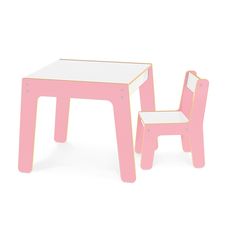 Conjunto de Mesa + Cadeira Infantil Rosa - Junges