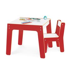Conjunto de Mesa + Cadeira Infantil Vermelha - Junges