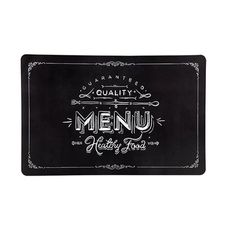 Lugar Americano em Plástico Healthy Menu Preto - Dynasty