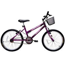 Bicicleta Infantil Aro 20 Cairu Bike Star Girl Freio V-Brake com Cestinha Violeta Bicicleta Infantil Aro 20 Cairu Bike Star Girl Freio V-Brake com Cestinha Violeta