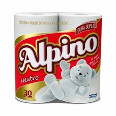 Papel Higiênico Folha Dupla Alpino Neutro 30m 4 Rolos