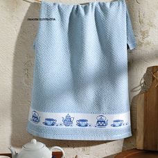 Pano de Copa 45x70cm Jacquard Vida II Porcelana Azul - Dohler