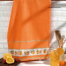 Pano de Copa para Bordar 45x70cm Jacquard Picnic Laranja - Dohler