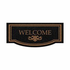 Capacho Vinil Formas Welcome Preto 30cm x 70cm - Kapazi