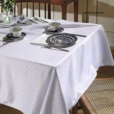 Toalha de Mesa Jacquard Requinte II 140x210cm TJ-5796 Branco - Dohler