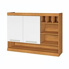 Armário Aéreo 2 Portas Adega Burguesa 120cm Freijó/Branco - Nesher