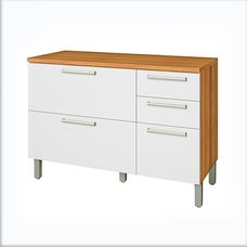 Balcão 2 Portas 3 Gavetas Burguesa Premium 120cm Freijó/Branco - Nesher