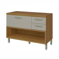 Balcão 1 Porta 2 Gavetas Princesa 120cm Freijó/Off White - Nesher