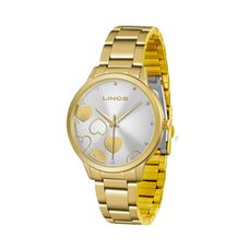 Kit Relógio Lince Feminino Dourado LRGH078L KV26S1KX