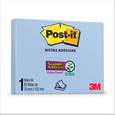 Bloco Adesivo Post-it 3M 76x102mm Azul 90 Folhas