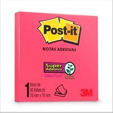 Bloco Adesivo Post-it 3M 76x76mm Rosa Poppy 90 Folhas