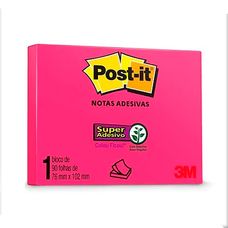 Bloco Adesivo Post-it 3M 76x102mm Rosa 90 Folhas