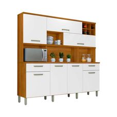 Cozinha Compacta Master 7 Portas 2 Gavetas Freijó/Branco - Nesher