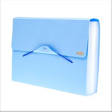 Pasta Sanfonada A4 Linho Serena com 31 Divisórias Azul Pastel - Dello