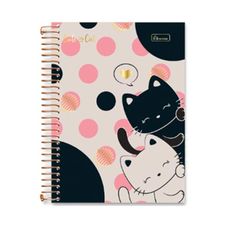Caderno Colegial Capa Dura 10x1 Cute Cat 160F - Cadersil - Capas Sortidas