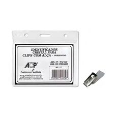 Crachá Identificador Completo Horizontal Com Clips e Alça 70x100mm - ACP