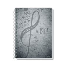 Caderno Espiral Universitário Capa Flexível  Música 50 Folhas - Credeal - Capas Sortidas