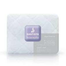 Protetor de Colchão Queen Impermeável Boa Noite Santista Branco