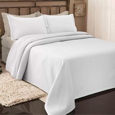 Colcha Piquet Queen 2,40mx2,60m Branco - BecaDecor