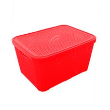 Caixa Organizadora Rattan Alta Vermelha 23L - Arca Plast