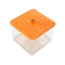 Organizador com Tampa de Bambu 9,5x9,5x8,8cm - Fratelli