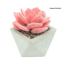 Arranjo Artificial Vaso Cimento Diamond Suculenta Mix - Yazi