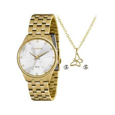 Kit Relógio Lince Feminino Dourado LRGH158L KO94S1KX
