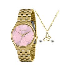 Kit Relógio Lince Feminino Dourado LRGH158L KO93R1KX