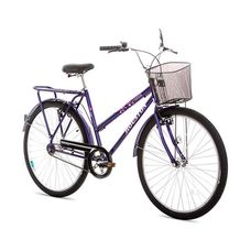 Bicicleta Aro 26 Houston Onix VB Com Cesta Freio V-Brake Violeta