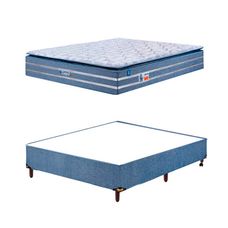 Cama Box Queen Confort In Blue 158x198 - Sonos