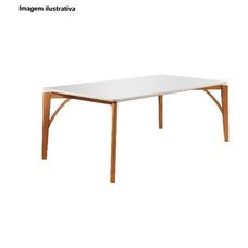 Mesa de Jantar Nature Plus 2,00mx1,00m Cinamomo Com Vidro Off White  - Móveis Rafana