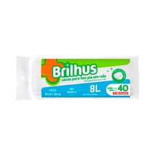 Saco Para Lixo Pia Brilhus Rolo 8L Com 40 Unidades