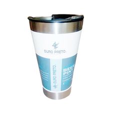 Copo Térmico Com Tampa Inox Branco 600ml - Ouro Preto
