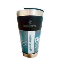 Copo Térmico Com Tampa Inox Preto 600ml - Ouro Preto