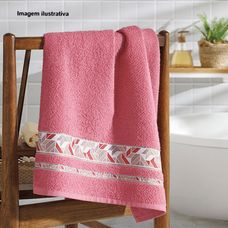 Toalha de Rosto Jacquard Premium 50x80cm FJ- 7176 Rosa Escuro - Dohler
