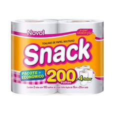 Papel Toalha Snack Folha Dupla Com 2 Rolos de Folhas Cada