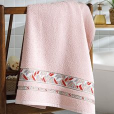Toalha de Banho Jacquard Premium 70x140cm FJ-7176 Rosa - Dohler