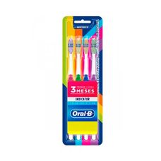 Escova Dental Oral-B Indicator Macia Color Collection com 4 Unidades