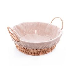 Cesta Com Alça em Papel Redonda Com Forro em Tecido 24x12cm - Wolff