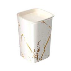 Porta Cotonete e Algodão Classic Decorado Mármore Branco - Plasútil