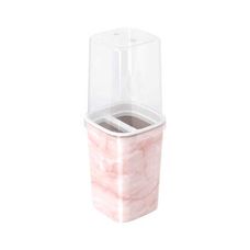 Porta Escova de Dente Classic Decorada Mármore Rosa - Plasútil