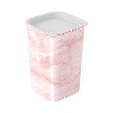 Porta Cotonete e Algodão Classic Decorado Mármore Rosa - Plasútil